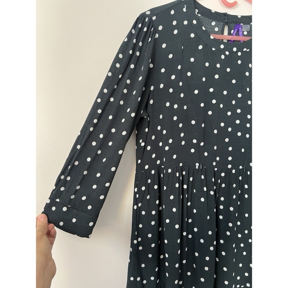 Seraphine Green White Polka Dot 3/4 Sleeve Dress Maternity Nursing Ruffle Sz 8 - Picture 2 of 9